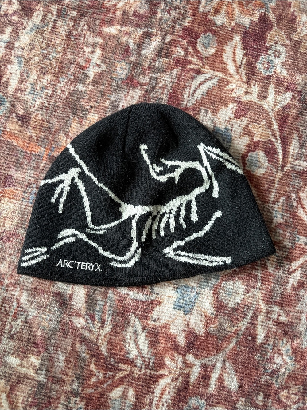 Arc'teryx Black Beanie with White Skeleton Logo